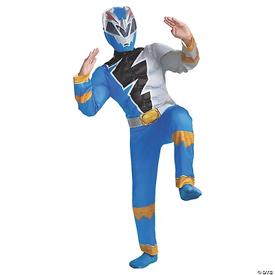 Boy's Muscle Mighty Morphin Power Rangers Blue Ranger Dino Fury Costume
