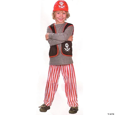Gray and Red Pirate Boy Child Halloween Costume - Medium