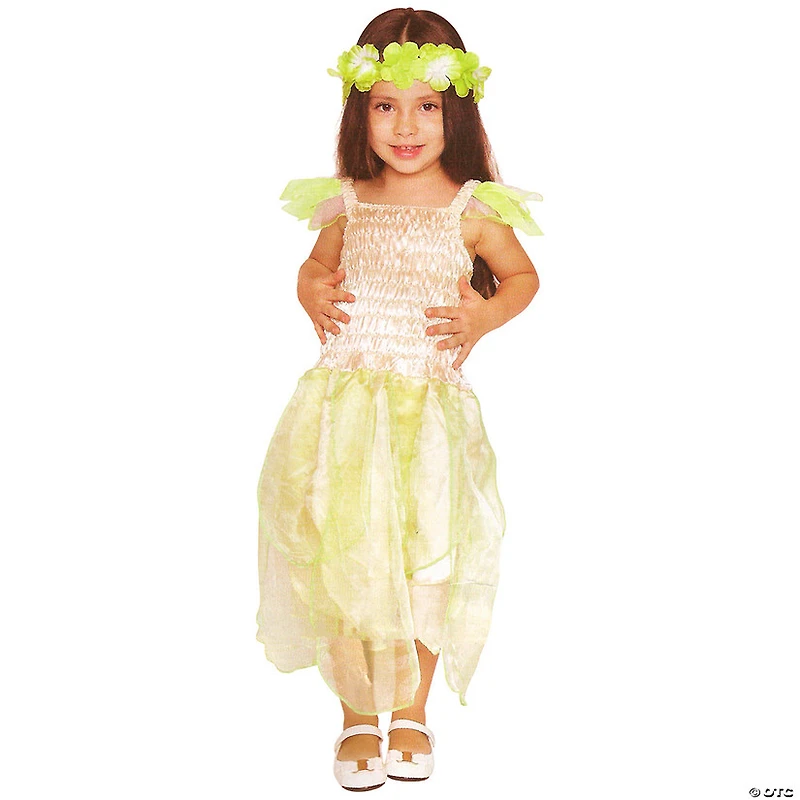 Green and Gold Fairy Girl Child Halloween Costume - Medium