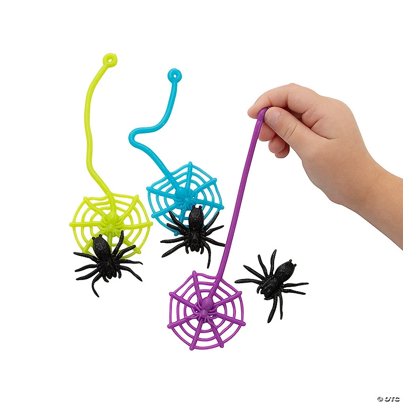 Halloween Sticky Vinyl Web with Black Spider