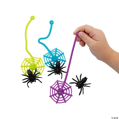 Halloween Sticky Vinyl Web with Black Spider