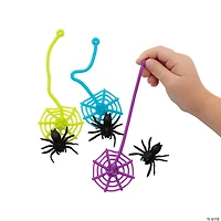 Halloween Sticky Vinyl Web with Black Spider
