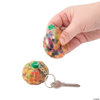 Jack-O’-Lantern Gel Bead Keychains - 12 Pc.