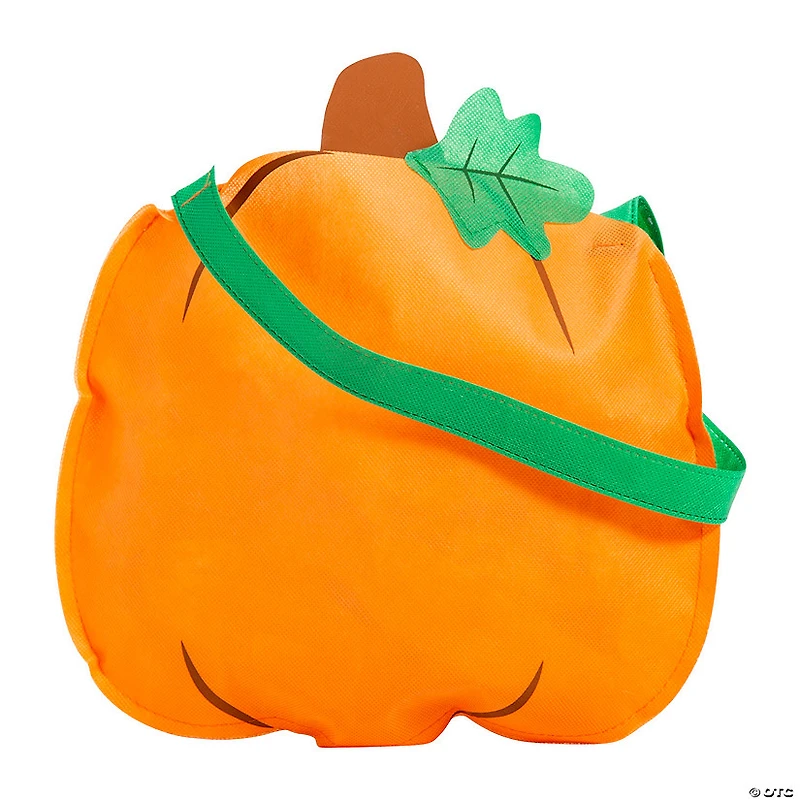 12" x 11" Medium Pumpkin-Shaped Non woven Tote Bags - 12 Pc.