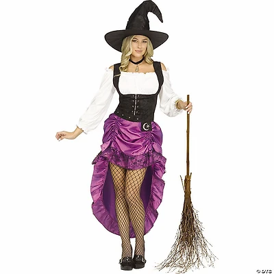 Women’s Black, Purple & White Renaissance Witch Dress Costume