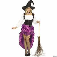 Women’s Black, Purple & White Renaissance Witch Dress Costume