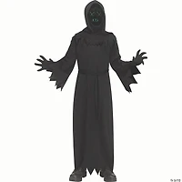 Kids Black Robe with Electroluminescent Mask Phantom Costume