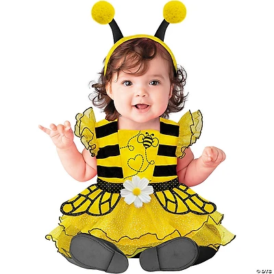 Baby Girl Yellow & Black Polyester Baby Bee Halloween Costume