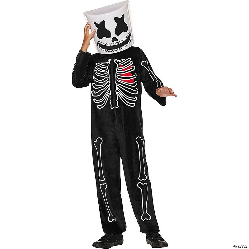 Kids Marshmello Black & White Mello Skeleton Costume