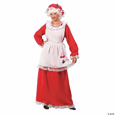 Women’s Red & White Full-Length Dress Mrs. Claus Costume