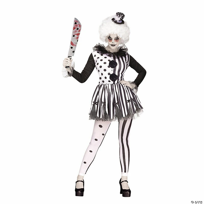 Women’s Black & White Killer Clown Costume