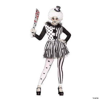 Women’s Black & White Killer Clown Costume