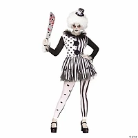Women’s Black & White Killer Clown Costume