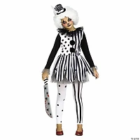 Girl’s Black & White Dress Killer Clown Costume