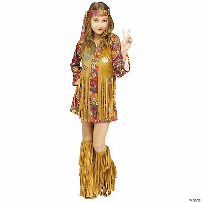 Girl’s Multicolor Peace & Love Hippie Costume