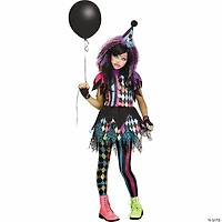 Girl’s Multicolor Twisted Circus Clown Costume