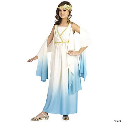 Girl’s White & Blue Dress Greek Goddess Costume