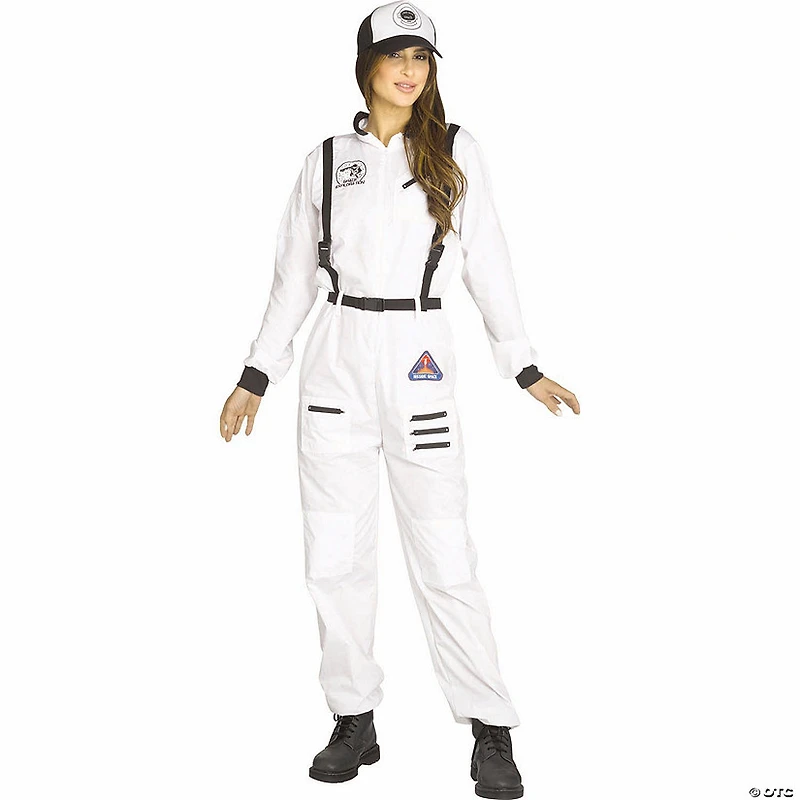 Women’s Black & White Jumpsuit Astronaut Costume