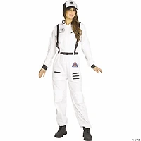 Women’s Black & White Jumpsuit Astronaut Costume