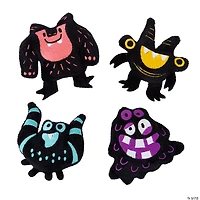 3 1/2" Black Doodle Monster Flat Lay Stuffed Character Toys - 12 Pc.