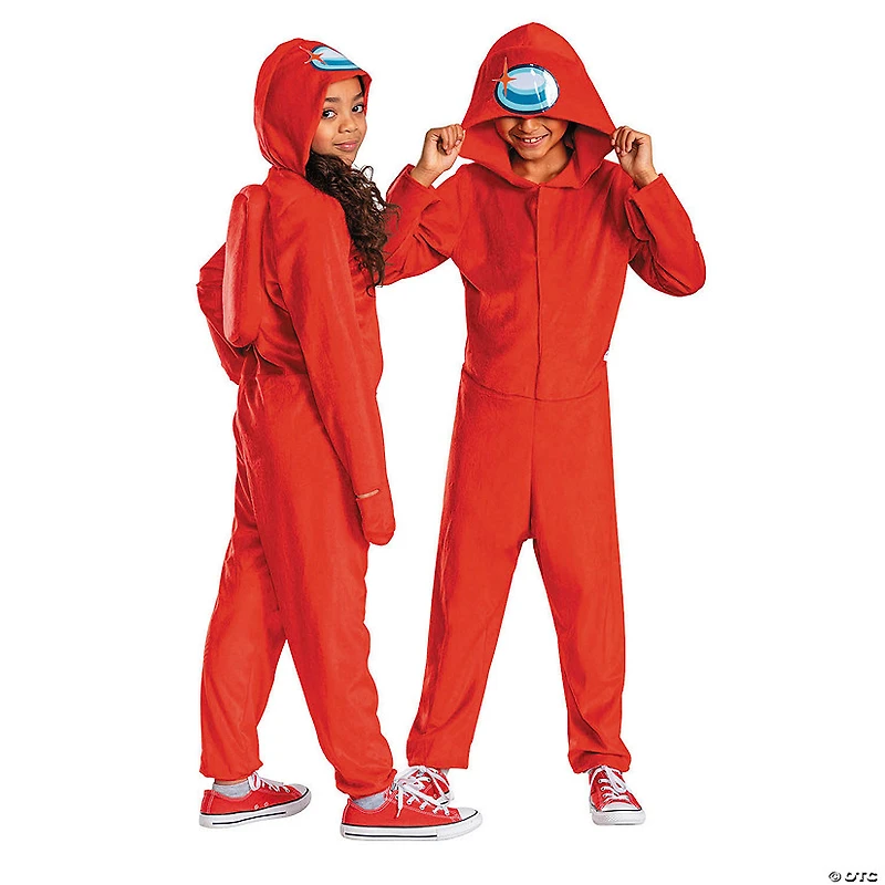 Kids Among Us™ Red Impostor Hooded Jumpsuit Costume