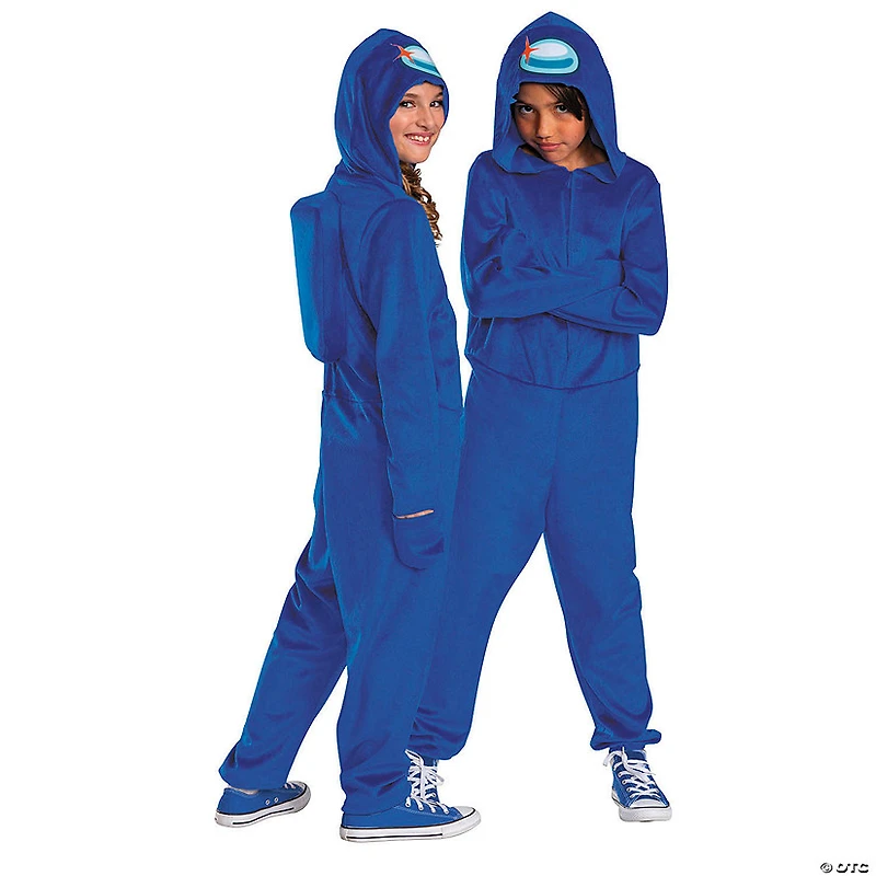 Kids Among Us™ Blue Imposter Hooded Jumpsuit Costume