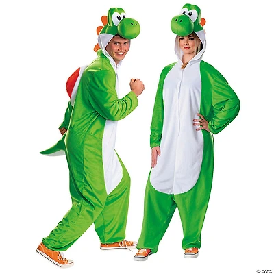Adults Super Mario Bros.™ Yoshi Hooded Jumpsuit Costume