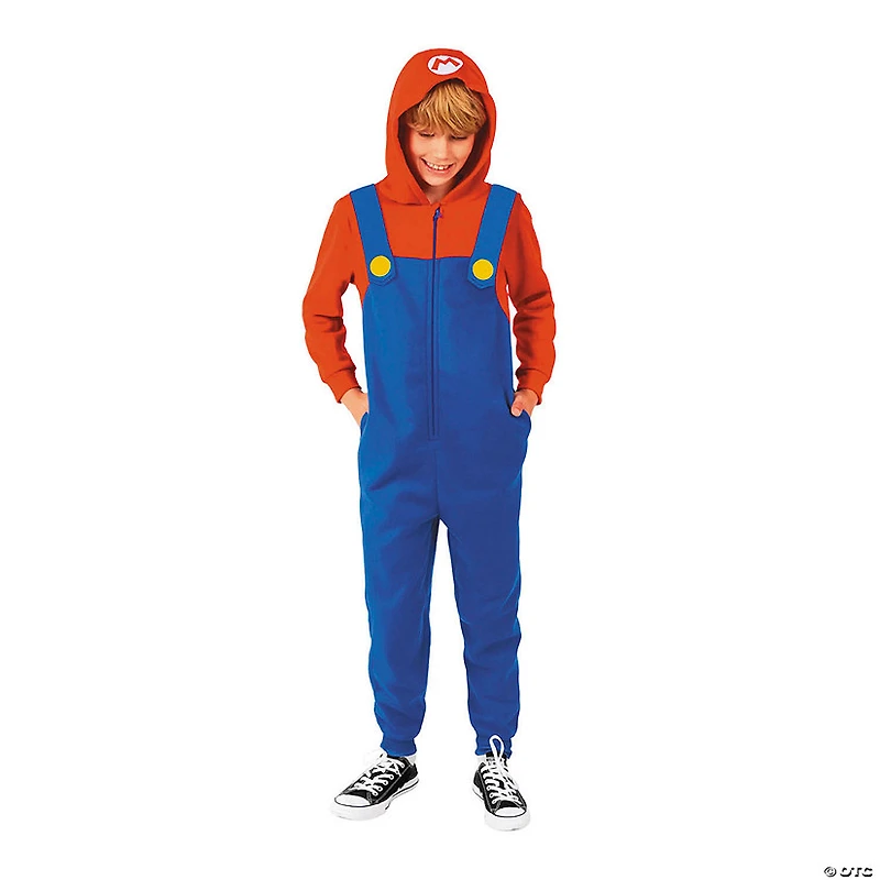 Kids Super Mario Bros.™ Mario Hooded Onesie Costume