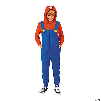Kids Super Mario Bros.™ Mario Hooded Onesie Costume