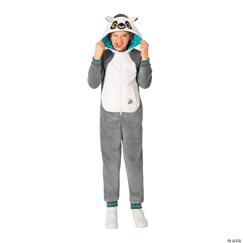 Kids Lemur Hooded Onesie Costume