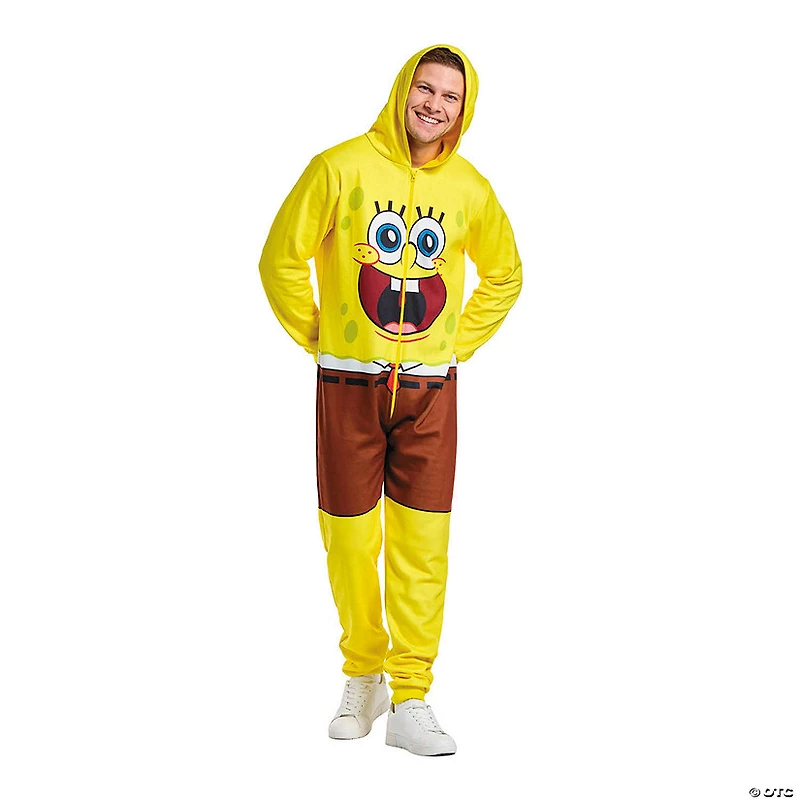 Adults SpongeBob SquarePants™ SpongeBob Hooded Onesie Costume