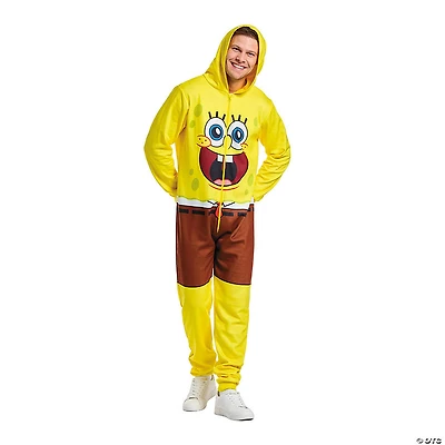 Adults SpongeBob SquarePants™ SpongeBob Hooded Onesie Costume