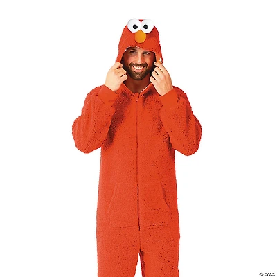 Adults Sesame Street® Elmo Hooded Onesie Costume
