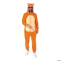 Adults Red Cat Hooded Onesie Costume