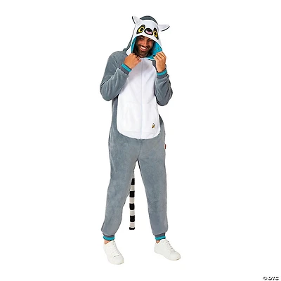 Adults Lemur Hooded Onesie Costume