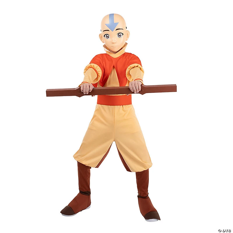 Kids Deluxe Avatar: The Last Airbender™ Aang Jumpsuit Costume with Staff