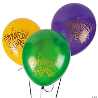 Mardi Gras 11" Latex Balloons - 24 Pc.