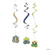 30" Mardi Gras Hanging Swirl Decorations - 12 Pc.