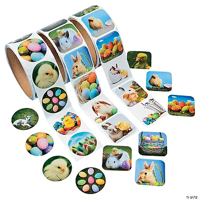 Bulk 300 Pc. Rolls of Easter Stickers Assortment