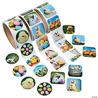 Bulk 300 Pc. Rolls of Easter Stickers Assortment