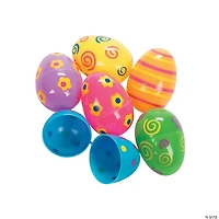 2 1/4" Bulk 72 Pc. Bright Printed Plastic Easter Eggs