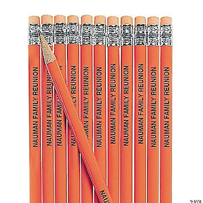 7 1/2" Personalized Orange Solid Color Wood Pencils - 24 Pc.
