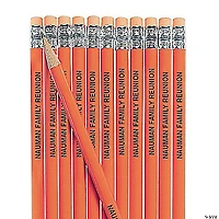 7 1/2" Personalized Orange Solid Color Wood Pencils - 24 Pc.