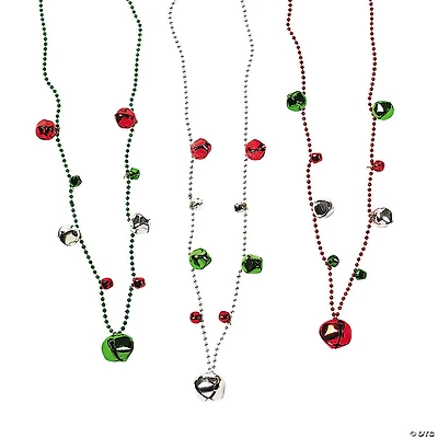 Bead Necklaces with Jingle Bells - 12 Pc.