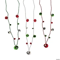 Bead Necklaces with Jingle Bells - 12 Pc.