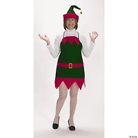 Adult's Elf Christmas Apron & Hat Set