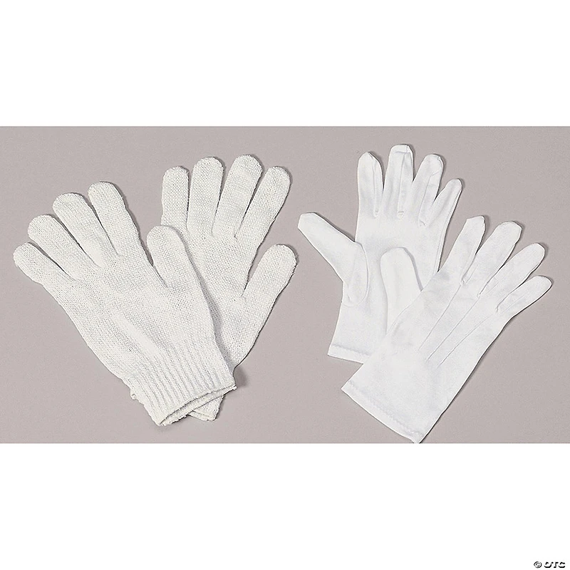 White Cotton Santa Gloves