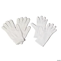 Adults Deluxe White Nylon Santa Gloves