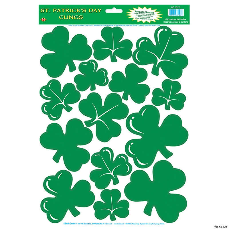 St. Patrick’s Day Shamrock Window Clings