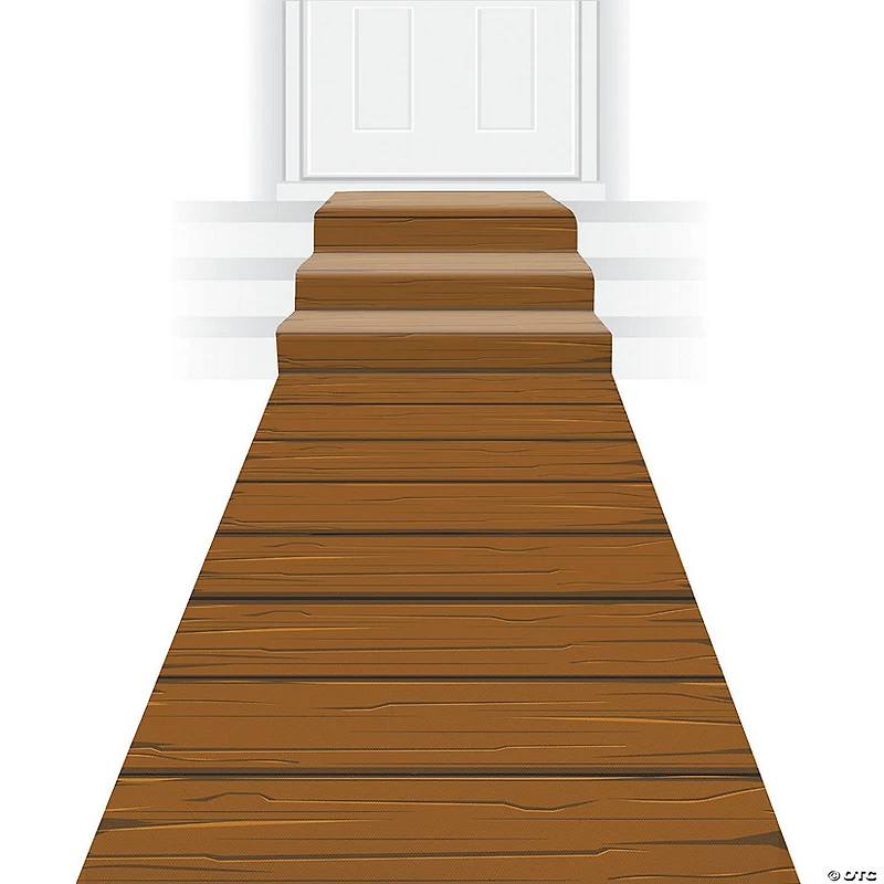 24" x 10 Ft. Wooden Plank Polyester Aisle Runner